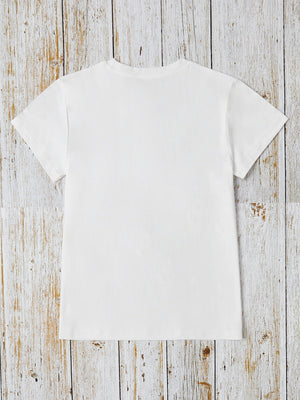 MAMA Round Neck Bolt Short Sleeve T-Shirt