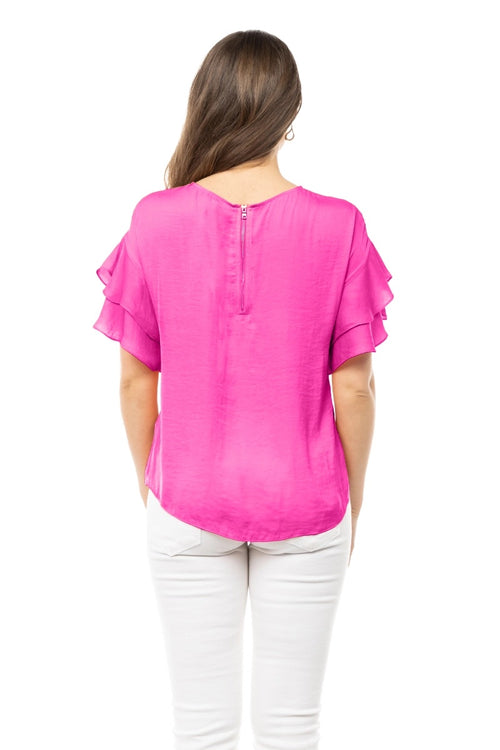 Double Ruffle Sleeve Blouse
