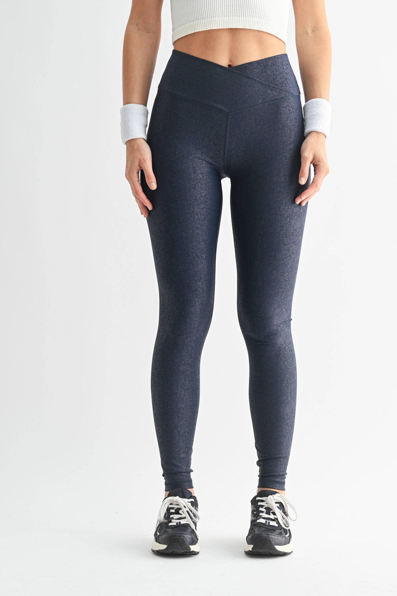 Leather Look Crossover Leggings