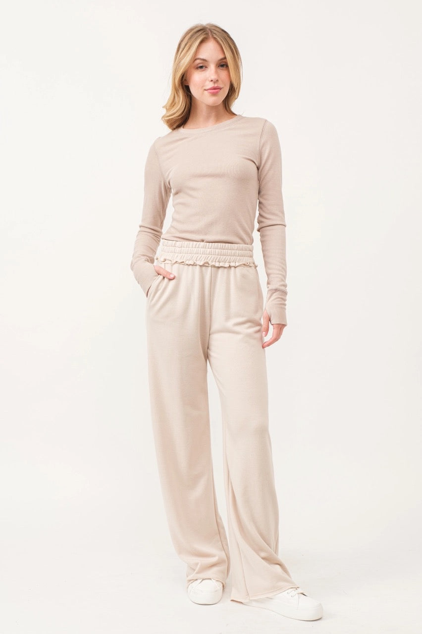 French Terry Raw Edge Pants