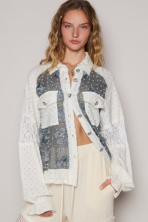 Eyelet Lace Patchwork Shirt