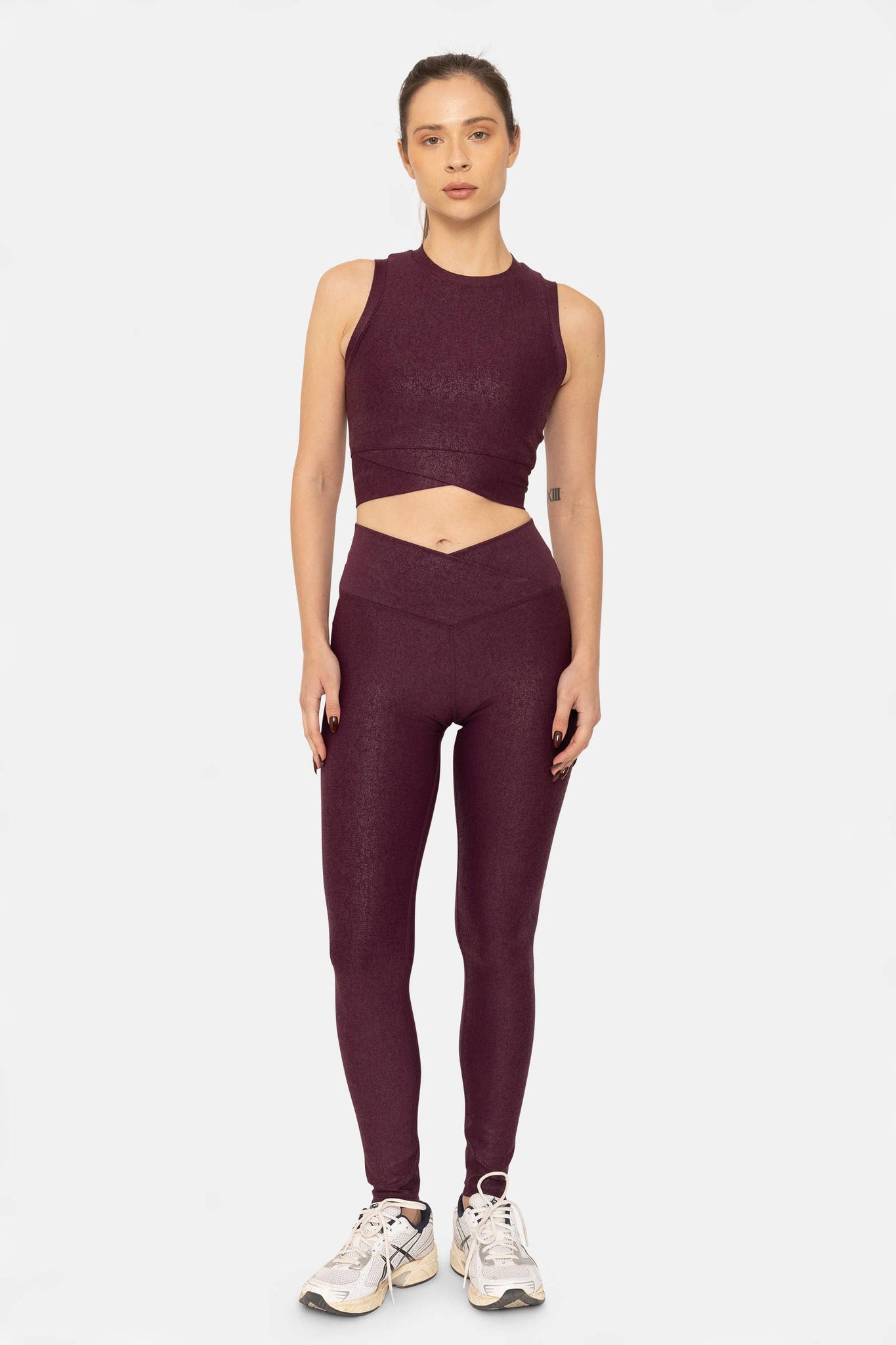 Leather Look Crossover Leggings