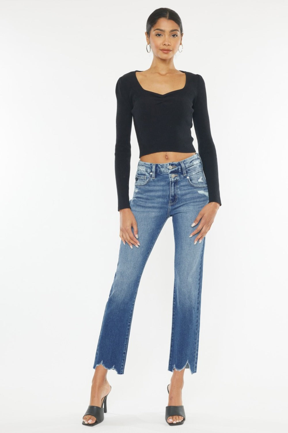 High Rise Straight Jeans