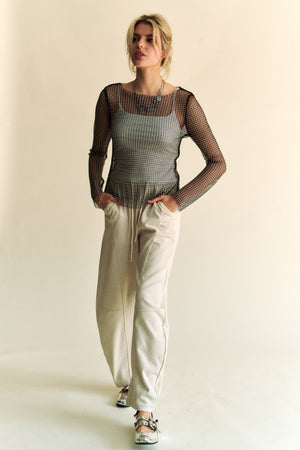 Sparkling Rhinestone Mesh Top