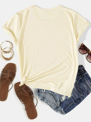 MAMA Round Neck Bolt Short Sleeve T-Shirt