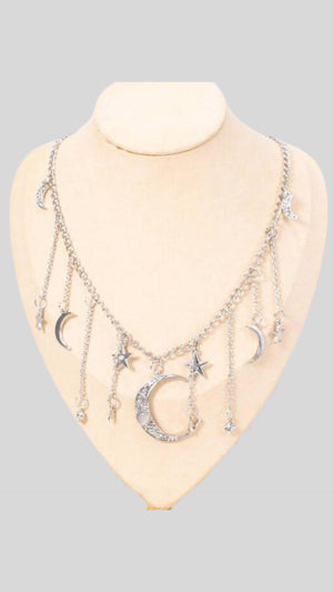 Moon & Star Pendant Necklace