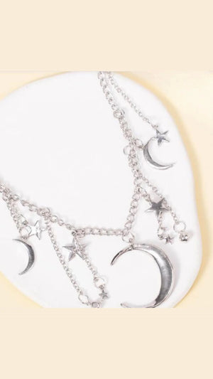 Moon & Star Pendant Necklace