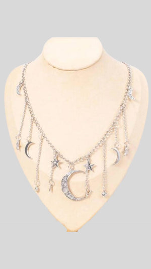 Moon & Star Pendant Necklace