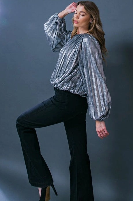 Woven Foiled Top