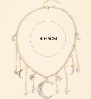Moon & Star Pendant Necklace